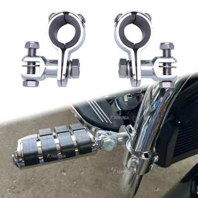 2x 25mm 32mm Carretera Pinzas de Pie Abrazaderas Montaje para Harley Street Glide Road Glide Foto 1 de 4