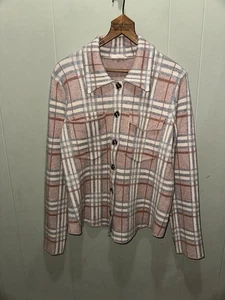 Cárdigan Mystree Cuello Botón Tostado Claro Mezcla A Cuadros Para Mujer Talla Med’s - Imagen 1 de 5