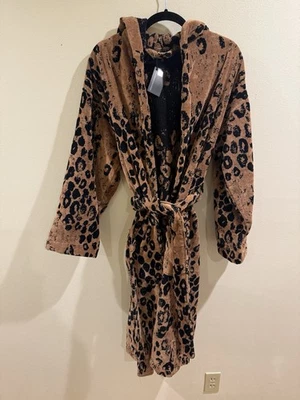 Roberto Cavalli Giaguaro Albornoz Bata Estampado Leopardo Marrón S/m Nuevo Foto 1 de 4