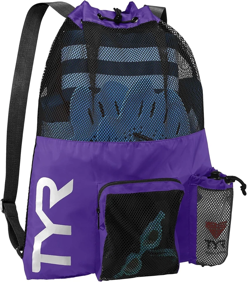 Mochila TYR Big Mesh Mummy para equipo de natación, gimnasio y entrenamiento, púrpura, 40 L Foto 1 de 1