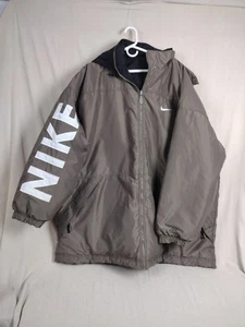 Chaqueta Nike Para Hombre 3XL Big Swoosh LOGO Parka Abrigo Estadio Verde Negro REVERSIBLE - Imagen 1 de 8