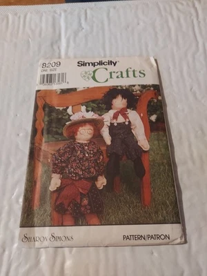 UNCUT Simplicity 8209 Dolls Boy Girl Clothes 24" Decorative Sewing Pattern 15 Pc - Image 1 of 3