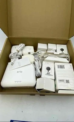 Arlo White Indoor Outdoor Smart Home Security Cameras With Accessories - Image 1 of 4