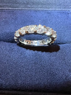 2.70 ct Natural Diamond full Eternity Wedding Band Ring 14k White Gold - Image 1 of 4