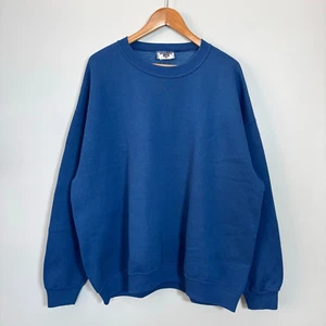 Vintage Lee Pullover Size 24W Heavyweight Blue Sweatshirt Made in USA - Picture 1 of 9
