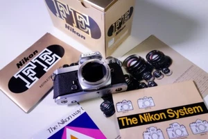 Nikon FE Silver 35mm Film SLR Camera - Picture 1 of 15