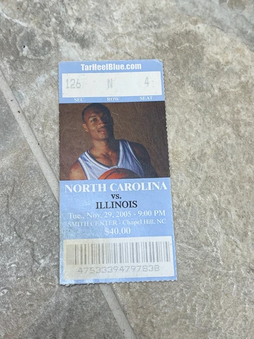 North Carolina Tar Heels Basketball Game Ticket Stub v Illinois 11/29/2005 Cover