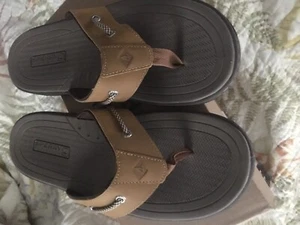 Sperry Leather Flip Flops Men’s Size 11 Brand New In Box... - Picture 1 of 7