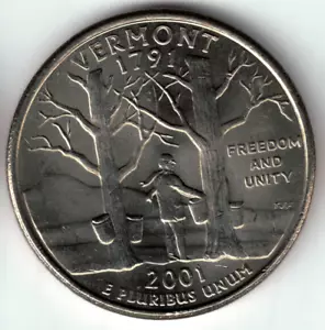 USA - 2001P - Washington ¼ $ - Vermont - Crisp - #18403 - Picture 1 of 2