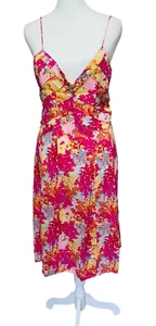 Diane Von Furstenberg Babydoll abito slip donna 6 seta floreale spaghetti strap - Foto 1 di 13