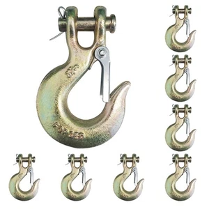 8 Pack G70 5/16" Clevis Slip Hook Flatbed Truck Trailer Transport Tow Chain Hook - Picture 1 of 8