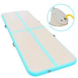 Inflatable Gymnastics Mat with Pump 275.6"x39.4"x3.9" PVC Green - Picture 1 of 12