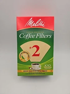 Filtros de café Melitta #2 cono marrón natural 100 unidades *NUEVO* - Imagen 1 de 4
