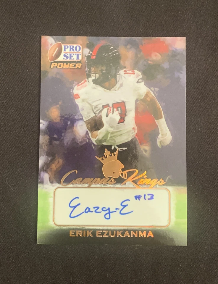2021 Leaf Pro Set Power Football ERIK EZUKANMA CK-EE1 CAMPUS KINGS AUTO Dolphins - Image 1 of 2