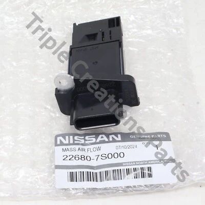 Medidor sensor de flujo de aire másico genuino Nissan Infiniti 22680-7S000 Maf 226807S000 Foto 1 de 4