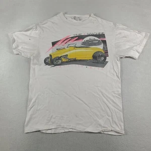 Vintage Hanes Time Machine T Shirt White Short Sleeve Graphic Tee Size L Cotton - Picture 1 of 13