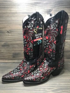 New Bodacious Boot Company Sugar Land Cowboy Boots Pure Leather Women's Size 5 - Picture 1 of 9