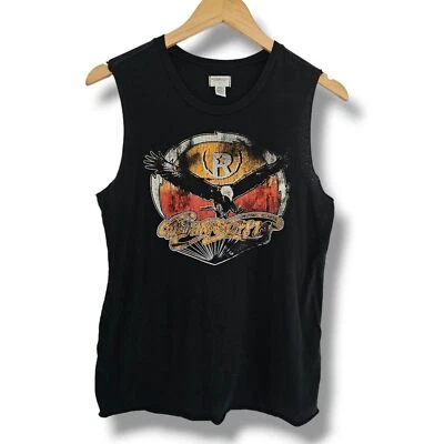 Женская майка DENIM & SUPPLY Ralph Lauren с необработанными краями размер S черная с изображением орла - Изображение 1 из 4