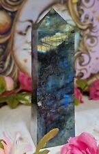 Beautiful Flashy Labradorite Crystal Point Tower 12.2cm 245g - IMPERFECT 