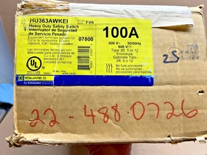 SQUARE D HU363AWKEI SAFETY SWITCH - Picture 1 of 3