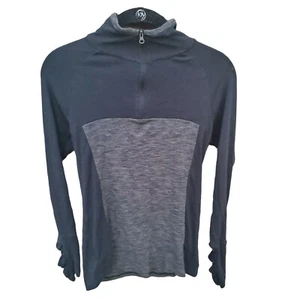 Columbia Top Small Petite Womens Grey Long Sleeve 1/4 Zip Casual V Neck - Picture 1 of 5