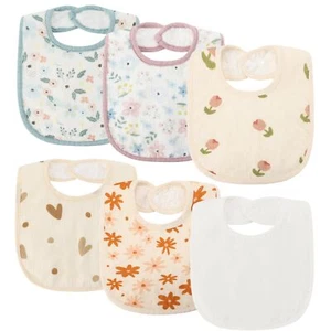 Muslin Baby Bibs 6 Pack Baby Bandana Drool Bibs Cotton for Baby Boys Girls 6 ... - Picture 1 of 7