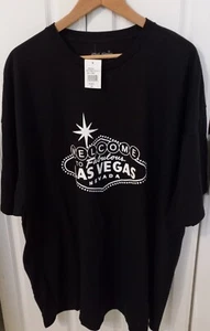 Las Vegas Nevada Mens Tee Size 3X The Strip NWT's Short Sleeve Black Cotton - Picture 1 of 3