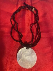 Handmade Black Glass Bead And Pendant Necklace - Picture 1 of 4