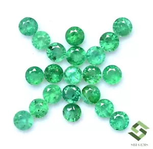 Lotto 3 mm taglio rotondo smeraldo naturale 30 pz 2,28 pietre preziose sciolte calibrate - Foto 1 di 5