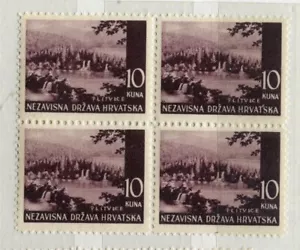 CROATIA; 1940s early WWII Pictorial issue fine MINT MNH unmounted Block - Picture 1 of 1