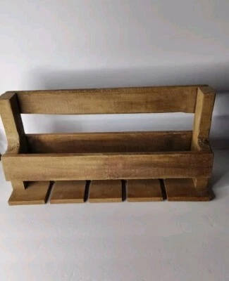 Estante de granero rústico vintage de madera recuperada soporte para botella de vino Foto 1 de 4