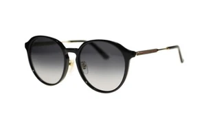 Nuevas gafas de sol Gucci GG0205SK 002 negro/gris degradado lentes redondas 57 mm auténticas - Imagen 1 de 5