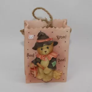 Bolso de Cerámica Vintage Naranja Halloween Oso Brujo ENESCO 1995 Priscilla Hillman - Imagen 1 de 7