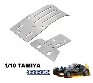 Placa deslizante de armadura de chasis de acero inoxidable de actualización para TAMIYA 1/10 2WD BB01 BBX RC - Imagen 1 de 6