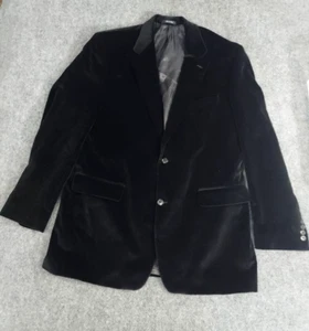 Ralph Lauren Blazer Men 44 L Black Velour Velvet Sport Coat Suit Jacket 2 Button - Picture 1 of 13