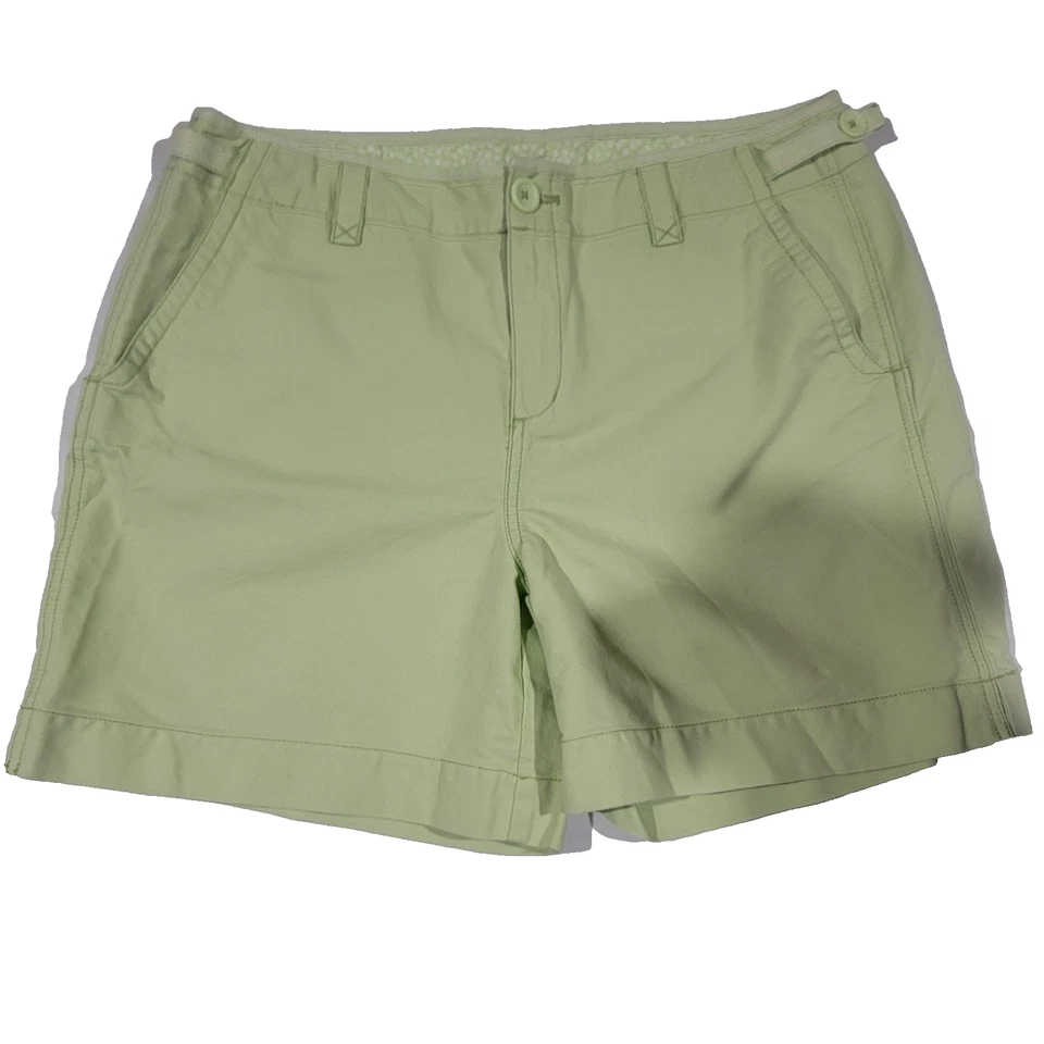 Pantalones Cortos Bass Co Verde Pistacho Para Mujer 14 Bolsillos 100% Algodón Senderismo Aire Libre Foto 1 de 4