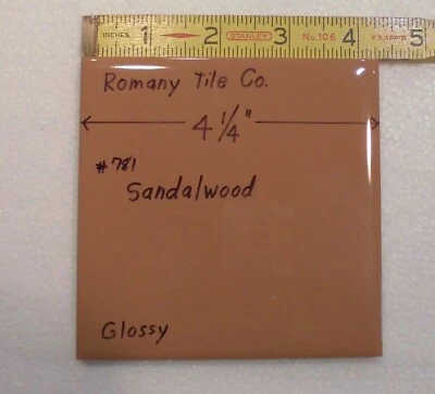 1 pc. Sándalo - Marrón mediano: azulejo de cerámica de 4-1/4" de Romany Co. Nuevo de Lote Antiguo Foto 1 de 4