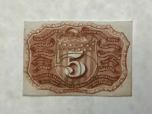 ~ US FRACTIONAL CURRENCY SPECIMEN 5 CENTS - SECOND 2nd ISSUE FR 1232 SP REVERSE - Picture 1 of 2