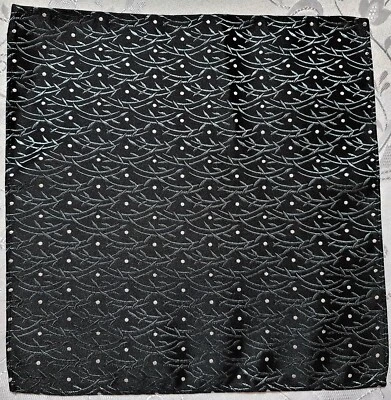 BUFANDA VINTAGE AUTÉNTICA LUNARES JACQUARD SATINADO HOMBRE 10" BOLSILLO CUADRADO PEQUEÑO Foto 1 de 3