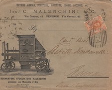 TE0425 - FIRENZE - BUSTA PUBBLICITARIA MACCHINE AGRICOLE MALENCHINI 1878