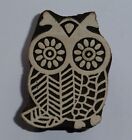 Owl Shaped 4 x 5.3 cm Indian Hand Carved Wooden Printing Block Stamp