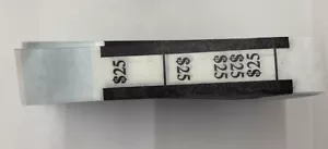 Cinghie per valute - Fasce per soldi autosigillanti, $ 25 nere, confezione da 1000, di NF String - Foto 1 di 6