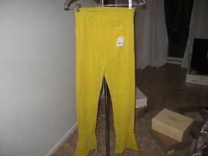 Woman new tag FREE PEOPLE yellow high rise FP MOVEMENT flare cuff legging pant S