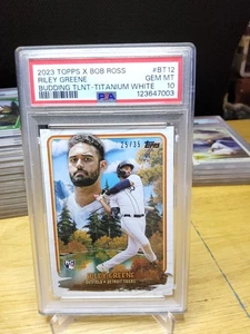 2023 Topps Bob Ross Riley Greene Budding Talents BT-12 Titanium White /35 PSA 10 - Bild 1 von 2