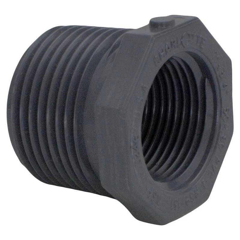 Charlotte Pipe PVC82002400 Schedule 80 PVC Bushing 1 MPT x 3/4 FPT Dia. in. - Image 1 of 1