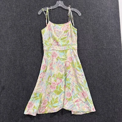 Tori Richard Dress Women's 4 Multicolor Pastel Floral 100% Silk Sundress Strap - Image 1 of 4