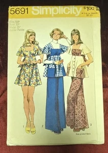 Pantalones de vestir vintage años 70 Simplicity Smock Top Jr Petites 9 patrón de costura sin cortar - Imagen 1 de 3