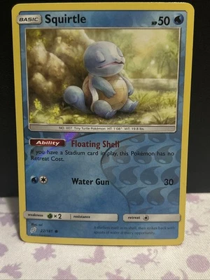 Squirtle Reverse Holo 22/181 Pokémon TCG Sun & Moon Team Up Reverse Holo NM - Image 1 of 2