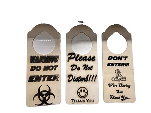 Laser Engraved Wooden Do Not Disturb Door Hanger Signs/ Funny Laser Cut Decor - Picture 1 of 7