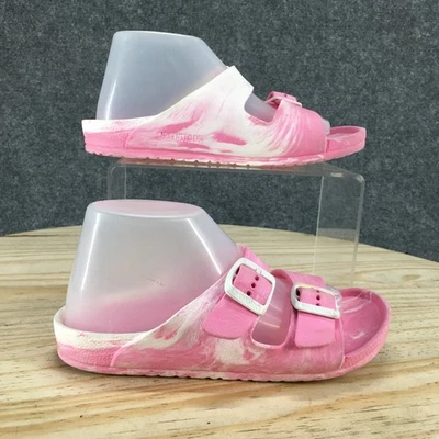 Birkenstock Sandals Kids 1 Pink White Arizona EVA Double Buckle Slide Casual - Image 1 of 4